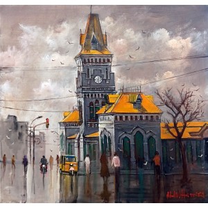 Abdul Hameed, 24 x 24 inch, Acrylic on Canvas, Cityscape Painting, AC-ADHD-197